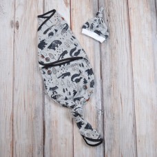 Безрозмірна пелюшка кокон на липучках  Каспер , ліс сірий меланж