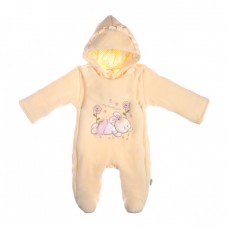 Комбінезон для дівчинки Зайка велюр 10068-01/32 молочний, Garden Baby