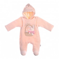 Комбинезон для дечоки Зайка велюр 10068-01/32 персиковый, Garden Baby