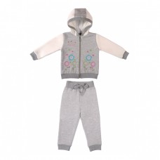 Спортивний костюм для дівчинки сірий з молочним 28240-20, Garden Baby
