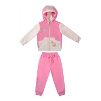 Спортивний костюм для дівчинки рожевий з молочним 28239-20, Garden Baby