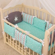 Защита для детской кроватки Звездочка ментол, Бетис