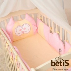 Захист для дитячого ліжечка Совенятко рожева, Бетіс