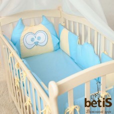 Защита для детской кроватки Совенок голубая, Бетис