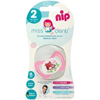 Пустушка силіконова Miss Dent №1 рожева 5-13мес. 31801, NIP