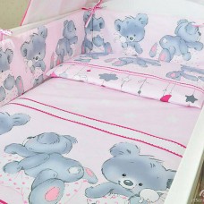 Захист на ліжечко Ведмедик з подушкою рожевий, Україна