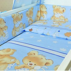 Захист на ліжечко Ведмедик з подушкою блакитний, Україна