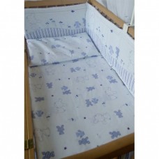 Защита на кроватку Зайцы синяя, Украина