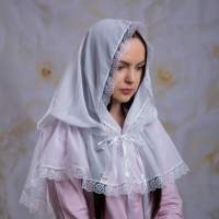 Церковный платок-палантин Дева Мария белый для взрослых, Бетис