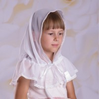 Церковный платок-палантин Натюрель белый для детей, Бетис
