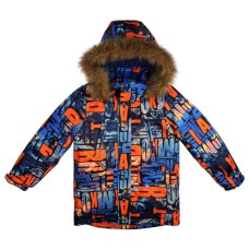 Куртка зимняя для мальчика 105550-63/33 оранжевые буквы, Garden Baby