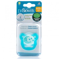 Дитяча нічна пустушка Glow in the Dark, 6-12 міс, блакитна, DrBrown's