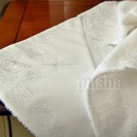 Крыжма махровая с вышивкой WHITE, PUSHA