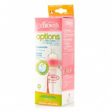 Бутылочка для кормления с широким горлышком 270 мл 91305 Natural Flow® розовая, Dr. Brown's