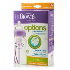 Пляшка для годування широка Natural Flow® 270 мл 2шт фіолетові Dr. Brown's
