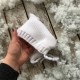 Зимняя вязаная шапочка 0-3мес., цвет белый, Украина