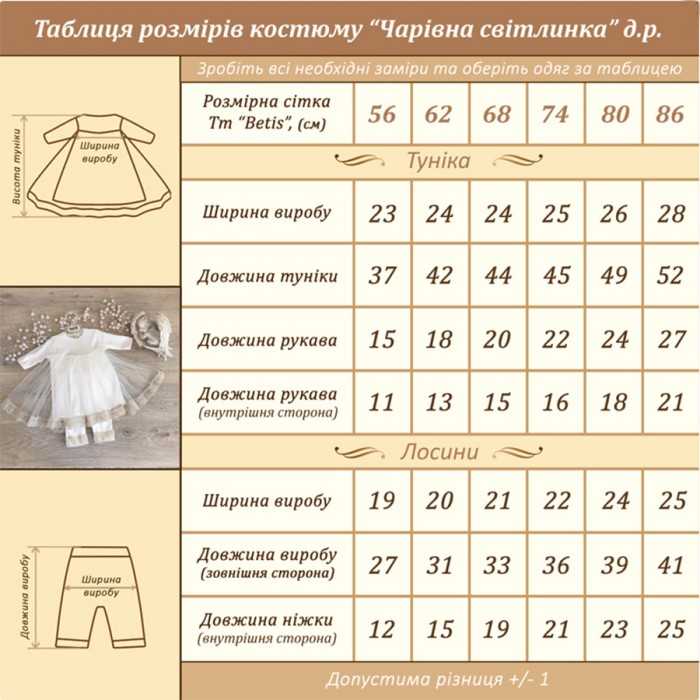 Костюм для дівчинки Чарівна Світлинка-3 молочний велюр