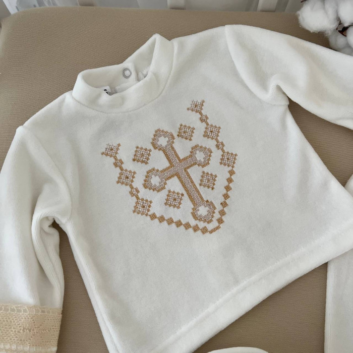 Комплект для крещения мальчика Янгол-3 золото