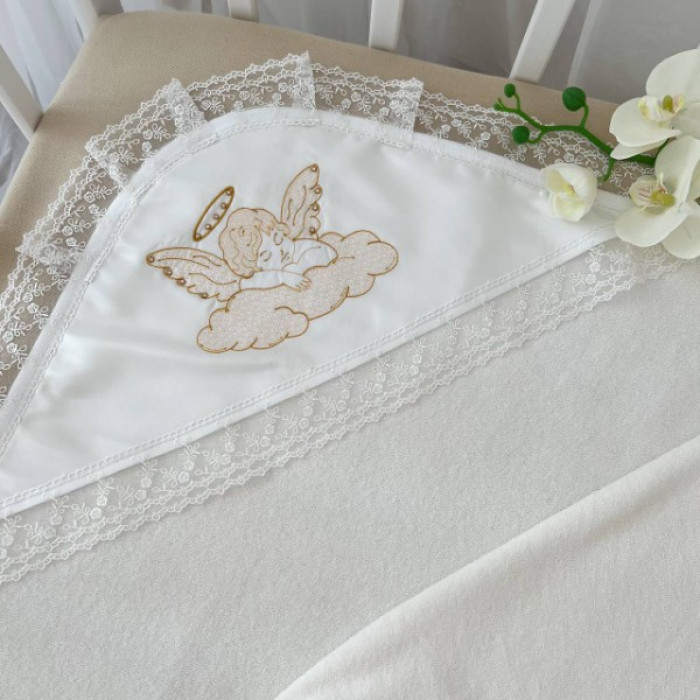 Крыжма махровая для крещения Небесний оберіг 75х90 молочная