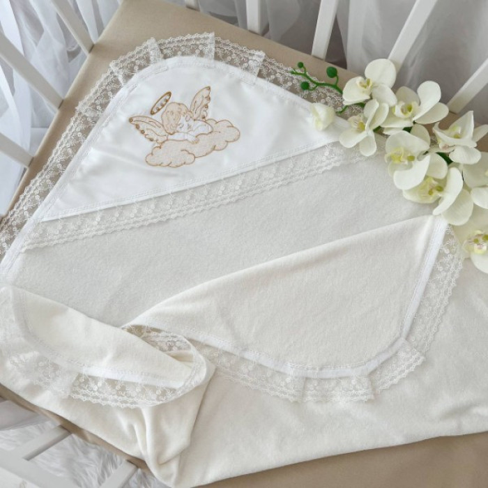 Крыжма махровая для крещения Небесний оберіг 75х90 молочная