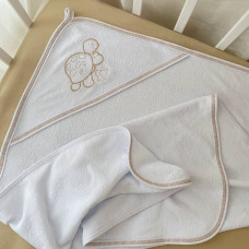 Полотенце для купания Черепашка кофе с белым