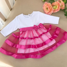 Платье Леди белое с малиновым, Бетис