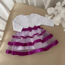 Платье Леди белое с фиолетовым, Бетис