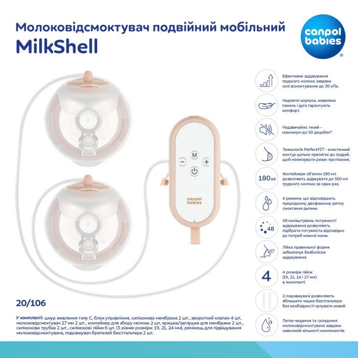 Молоковідсмоктувач Canpol babies MilkShell