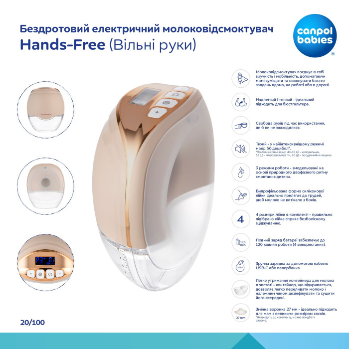 Молоковідсмоктувач Canpol babies Hands-Free