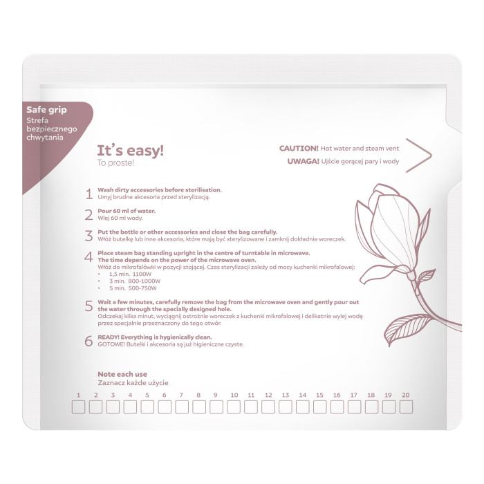 Пакеты для стерилизации в микроволновой печи Canpol babies, 6 шт. — быстрая дезинфекция за 90 секунд