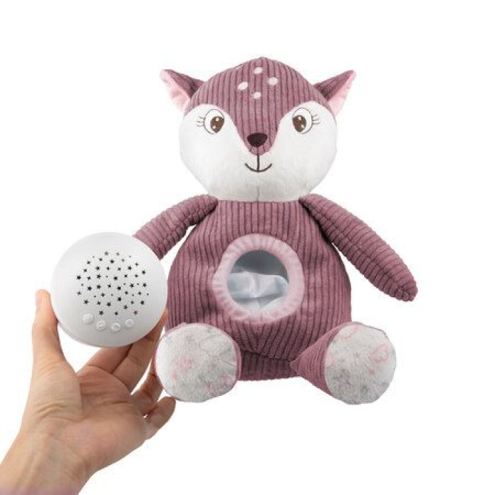 Мягкая музыкальная игрушка с проектором Canpol Babies «Оленёнок» коричневая