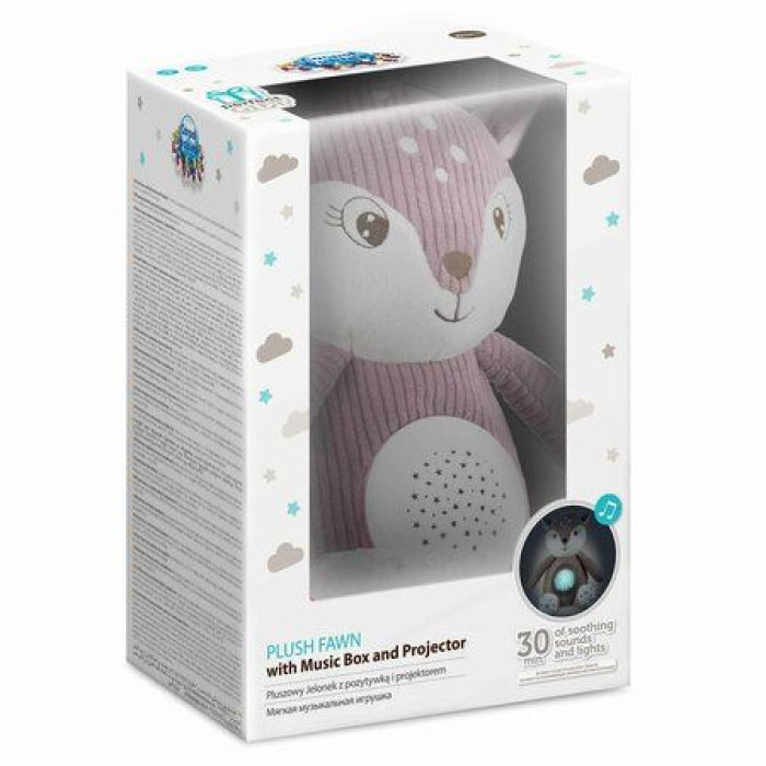 Мягкая музыкальная игрушка с проектором Canpol Babies «Оленёнок» коричневая