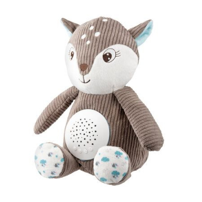 Мягкая музыкальная игрушка с проектором Canpol Babies «Оленёнок» коричневая