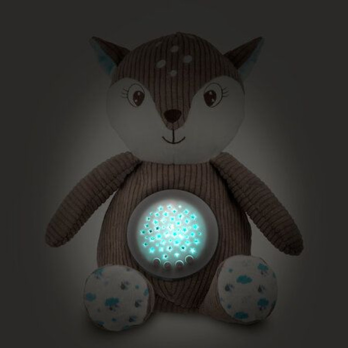 Мягкая музыкальная игрушка с проектором Canpol Babies «Оленёнок» коричневая