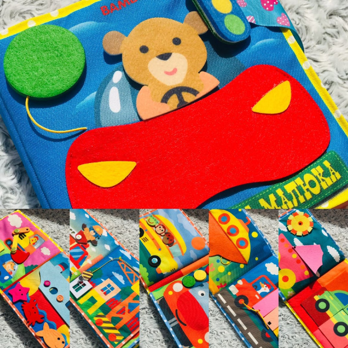 Текстильна (фетрова) книжечка для немовлят Машинка