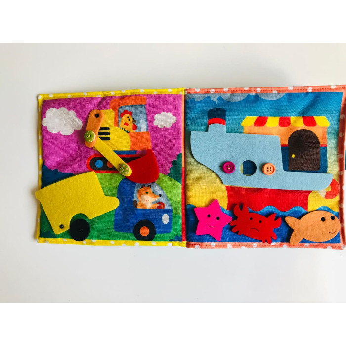 Текстильна (фетрова) книжечка для немовлят Машинка