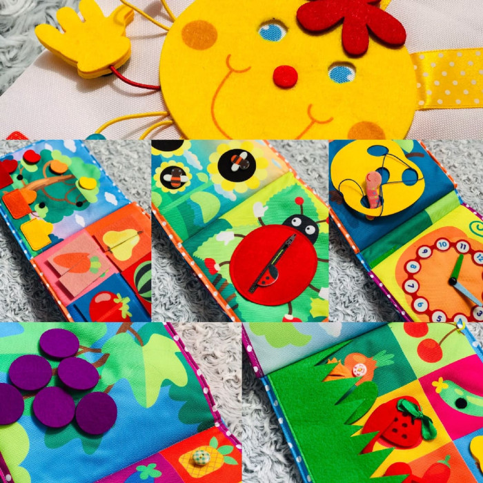 Текстильна (фетрова) книжечка для немовлят Сонечко