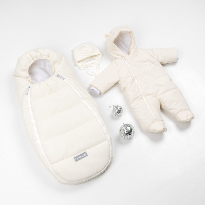 Зимний конверт в коляску Baby XS молочный