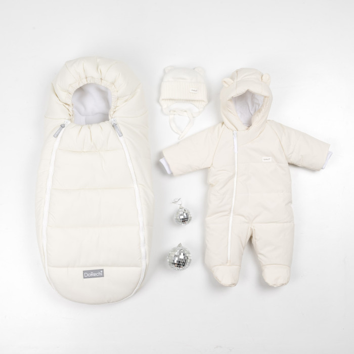 Зимний конверт в коляску Baby XS молочный
