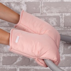 Тёплая муфта-рукавички для коляски, цвет персиковый