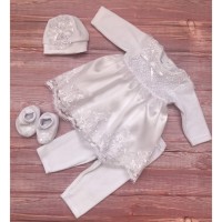 Святковий велюровий комплект Ажур для дівчинки 10917, Little Angel