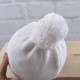 Вязаная шапка Олби белая для новорожденного, Украина