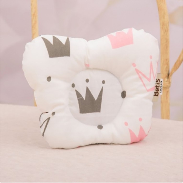 Подушка для новонароджених Королівський сон-1 біла з рожевим, Бетіс