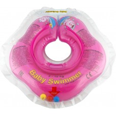Круг для купання Baby Swimmer з брязкальцем, рожевий