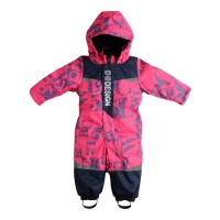 Комбинезон зимний для девочки Garden Baby 101030-63/32 Буквы на малиновом