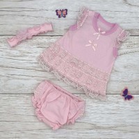 Комплект для девочки 1-22 розовый, Happy Tot