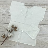 Хрестильна сорочка Білий Хрестик з 2-х предметів 050801 біла Хрестильна сорочка Білий Хрестик з 2-х предметів 050801 біла