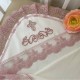 Крижма Світлинка Betis махрова молочна з рожевим 27689415