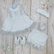 Святковий білий зі сріблом комплект для дівчинки 15ТК012, Україна
