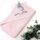 Детское полотенце с уголком Единорог розовое